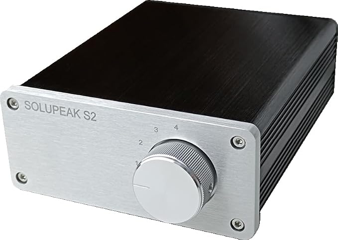 4 Way Stereo RCA Audio Switch Input Signal Source Switcher 4 input 1 output splitter Passive Selector box (Silver) S2