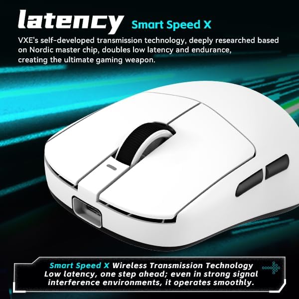 ATK VXE Dragonfly R1 S Wireless Gaming Mouse, 55g Lightweight, Xhero AI Sensor, Adjustable DPI, 1k Polling, 150 Hr Battery Life, Tri-Mode Nearlink/Bluetooth/Wired
