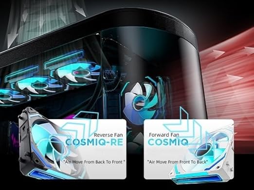 AsiaHorse COSMIQ 120mm Case Fan, Infinity Mirror FDB Reverse Fan with 5V 3-PIN Connector and Small Controller, 2000 RPM and 68.5CFM,Unit Daisy Chain PWM RGB PC Fans for Cases CPU Liquid Coolers, 3Pack