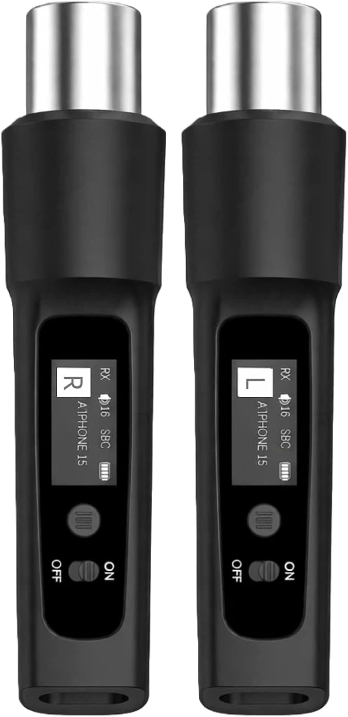 Wireless XLR Bluetooth Receiver, High-Fidelity Audio Adapter for PA Speakers, Mixers & Live Sound, OLED Display, 14H Battery