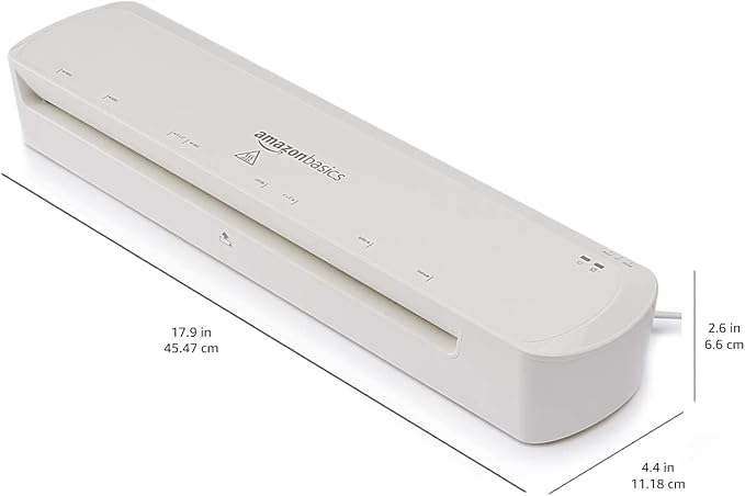 Amazon Basics 12-Inch Thermal Laminator Machine, Easy to Use for Home Office or School, White