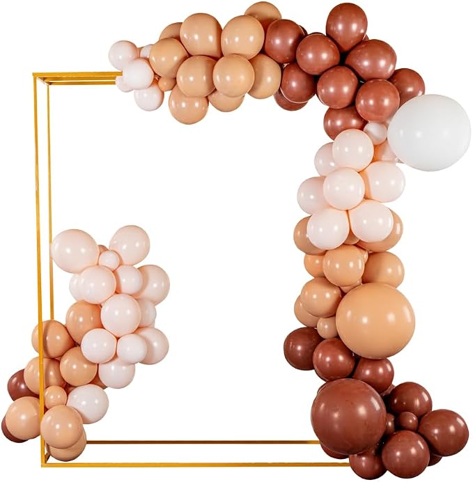 Restaurantware-Balloonify Balloon Garland Set, 1 Party Decoration Kit - 138 Pcs, With Chain, Brown, Beige, & White Latex Balloon Arch Kit, Includes Glue Dots, And Fishing Line