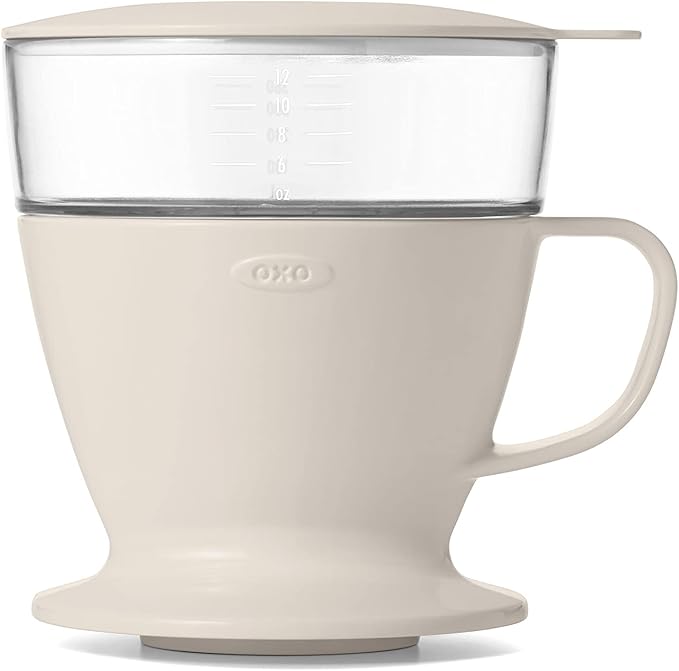OXO Brew Compact Cold Brew Coffee Maker & Brew Single Serve Pour-Over Coffee Maker, 12 ounces, White