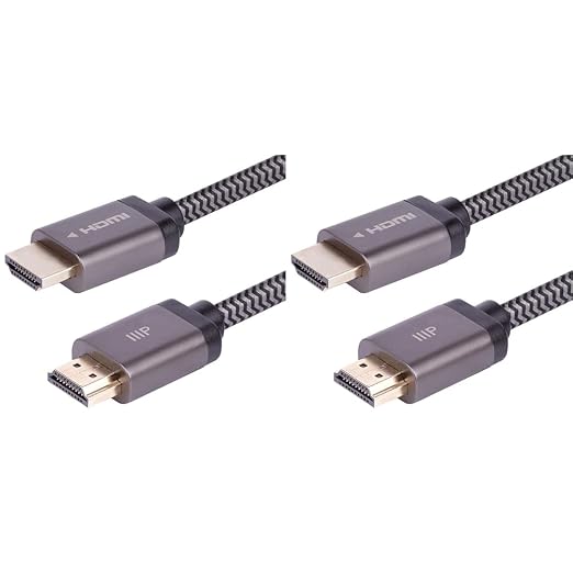 Monoprice 8K HDMI 2.1 Cable Bundle - 6ft & 3ft, Braided, 8K@60Hz 4K@120Hz 48Gbps HDMI Cables for PS5 Xbox Series X/S