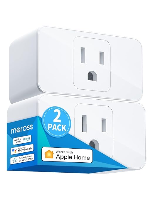 meross Smart Plug Mini, 15A & Reliable Wi-Fi, Support Apple HomeKit, Siri, Alexa, Echo, Google Assistant and Nest Hub, App Control, Timer, No Hub Needed, 2.4G WiFi Only, 2 Pack