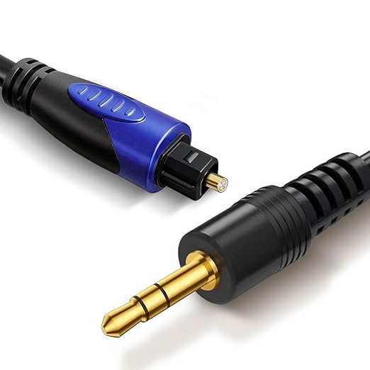 192KHz DAC Optical to 3.5mm Converter, Optical Audio Cable to AUX Adapter, Unidirectional from Digital to Analog SPDIF to 3.5mm Cable for TV Sound to Speaker Headphone with AUX-in Interface