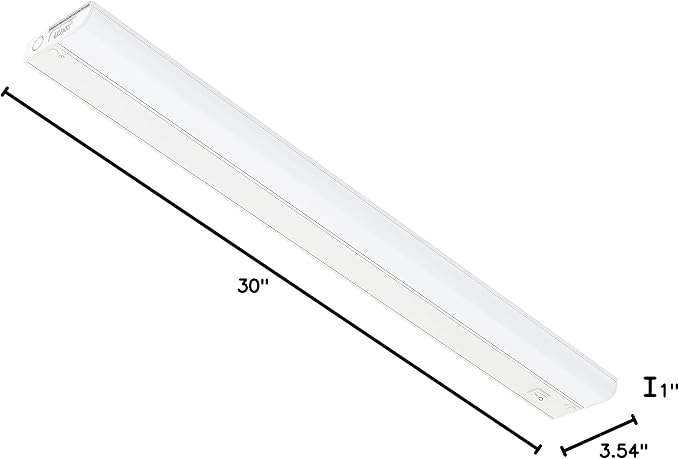 GETINLIGHT 30-inch Hardwired Only LED Under Cabinet Lighting, Daylight White(5000k), Dimmable, Matte White Finished, ETL Listed, IN-0201-14-WH-50