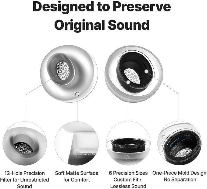 AZLA MAX AirPods Pro 3 Ear Tips, Medical Silicone Ear Tip Replacement