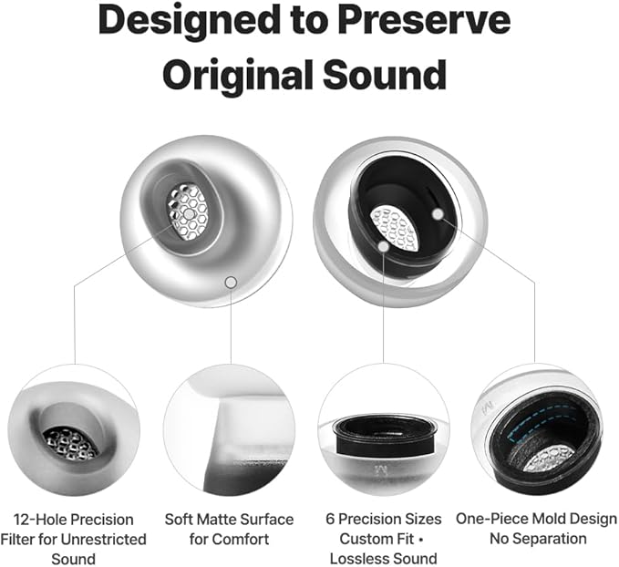 AZLA MAX AirPods Pro 3 Ear Tips, Medical Silicone Ear Tip Replacement