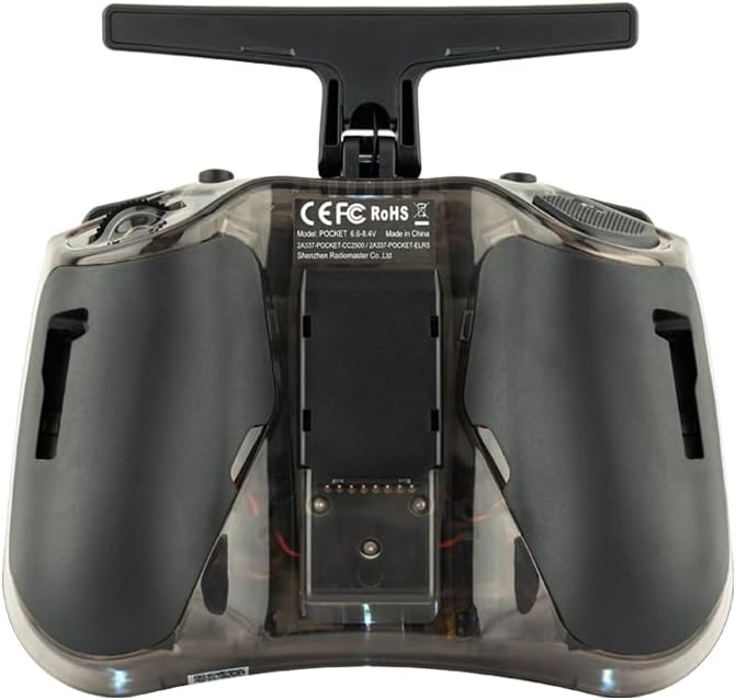 Radiomaster Pocket Hall Gimbal Transmitter Remote Control Portable Lightweight Built in LED Light Foldable Antenna Mode 2 (CC2500-Charcoal)