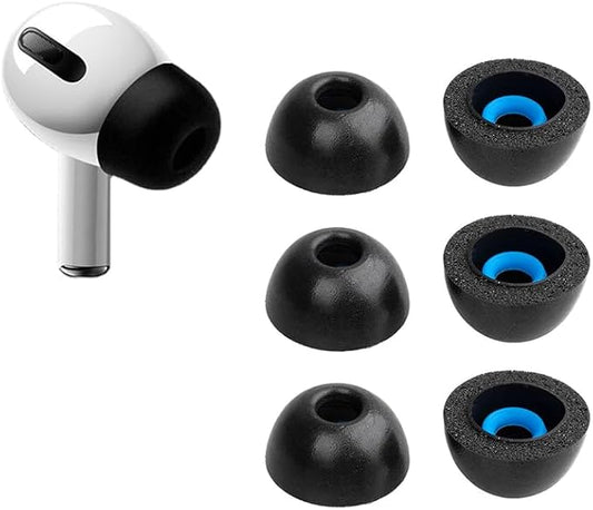 [L-3 Pairs] KBEAR Memory Foam Replacement Ear Tips for AirPods Pro & AirPods Pro 2nd Generation Supports ANC/Transparency Mode, L Sizes Ear Tips Fit in Charging Case with Brief Box