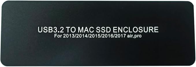 External SSD Enclosure USB-C 3.2 for 12+16 Pin MacBook Air/Pro SSDs mid 2013-2017, CNC Hard Drive Case for A1466 A1465 A1502 A1398 SSDs, Portable SSD Reader Box