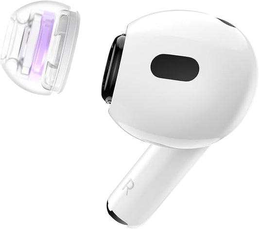 SpinFit SuperFine for AirPods Pro Gen 1 & 2 - SS - Medical Grade Silicone Patented Replacement Ear Tips and Adapters for Supreme Comfort (one Pair)(Ear Tips Installed)