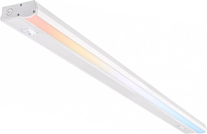 PARMIDA LED Under Cabinet Lighting, Hardwired Installation, 32 Inch, 24W, 5CCT Color Selectable - 2700K/3000K/4000K/5000K/6000K, ETL Listed, 120V, Dimmable, 1850 Lumens, White Finish