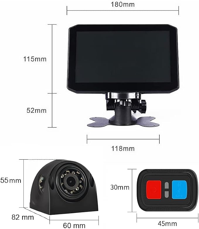 VSYSTO 4CH Truck Dash Cam 360 Surveillance DVR Recorder Backup Camera w/GPS 7.0'' Monitor Waterproof 1080P Front & Side (Left/Right) & Rear View IR Night Vision for Vehicles Semi Truck Trailers
