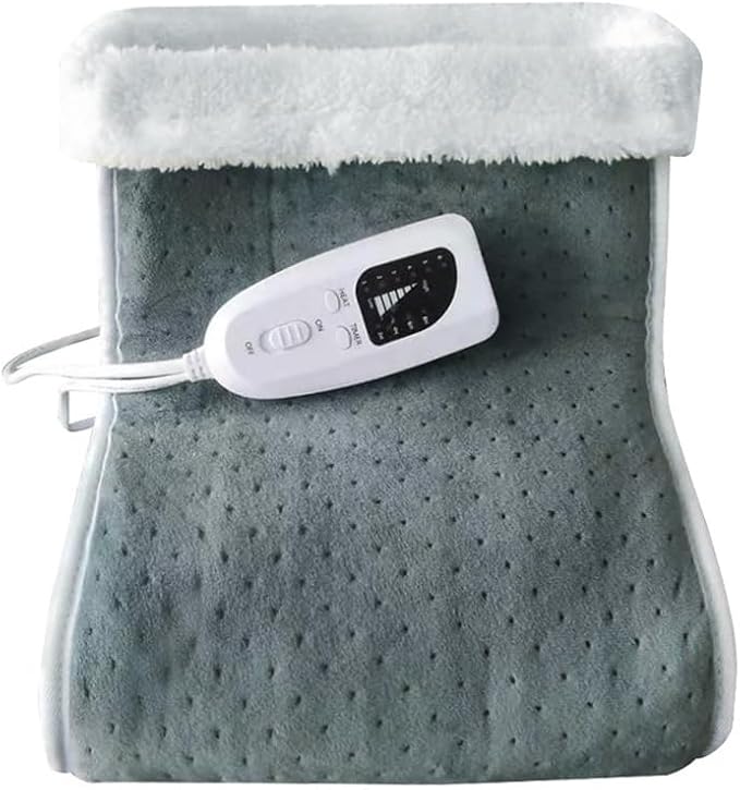 TopHomer Electric Foot Warmer, Quick Heating Pad for Feet, 6-Level Heated and 4 Timing Settings Slippers for Men Women, Soft Heated Boots, Feet Warmer for Home, Dark Grey GS 230V