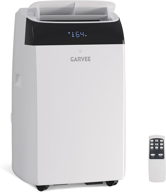 Garvee 14,000 BTU Inverter Portable Air Conditioner, Dual Hose with Heat Pump, Energy Efficient Smart AC Unit for Rooms Up to 700 sq.ft, Quiet Cooling & Dehumidifier with Remote