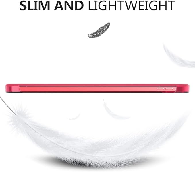 MoKo for iPad (A16) 11th Generation Case 11 Inch 2025, iPad 10th Generation Case 10.9 Inch 2022, Slim Stand Hard PC Translucent Back Shell Smart Cover, Support Touch ID, Auto Wake/Sleep,Watermelon Red