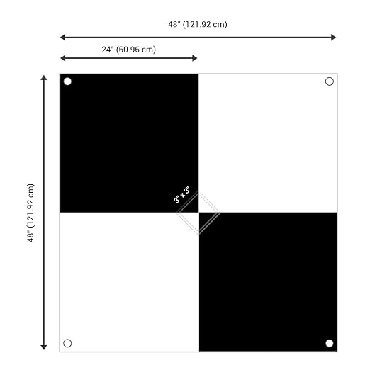 Sky High Bull's-Eye (48"x48") Drone Ground Control Point GCP - UAV Aerial Target for Mapping & Surveying (6 Pack) | Center Passthrough (Black/White Markers) | Pix4D & DroneDeploy Compatible