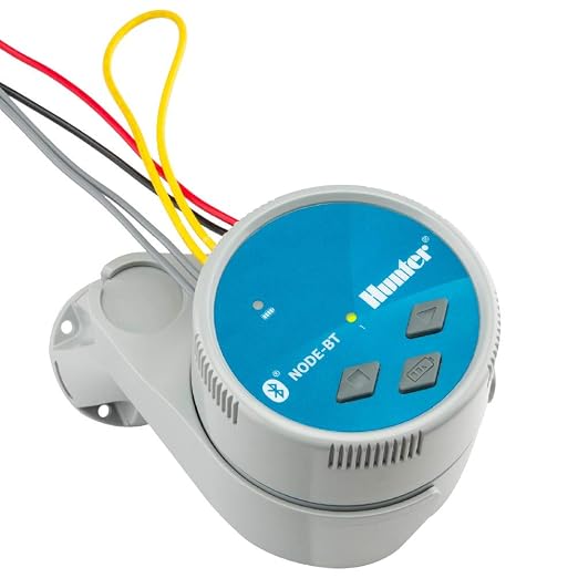 Hunter NODE-BT-100 Bluetooth Battery Operated Sprinkler Controller with Solenoid, Waterproof Irrigation Timer, Easy Install, for Gardens, Lawns, Parks, Greenhouses