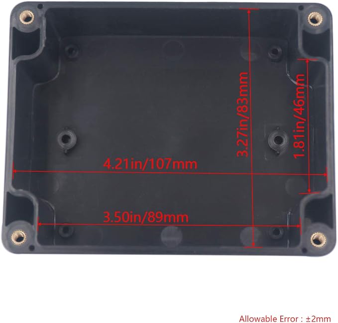 Project Box IP65 Waterproof Junction Box ABS Plastic Black Electrical Boxes DIY Electronic Project Case Power Enclosure 4.53x3.54x2.17 inch (115 x 90 x 55 mm)