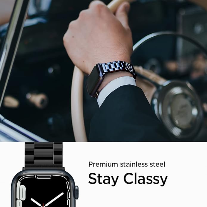Spigen for Apple Watch Band, Modern Fit Compatile with Ultra 3/2/1 49mm, Series 11/10 46mm, 9/8/7 45mm, SE3/SE2/SE/6/5/4 44mm, 3/2/1 42mm Premium Business Wristband Strap