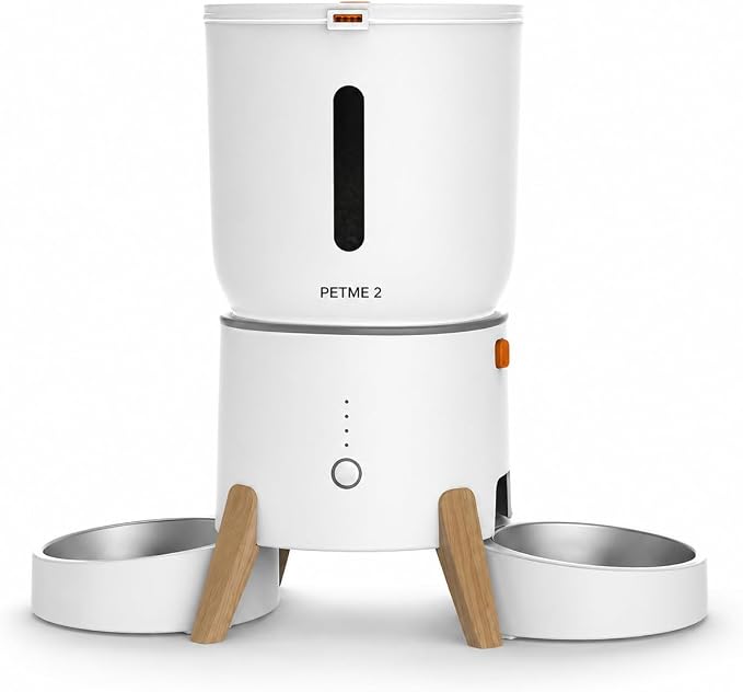 Automatic Cat Feeder 2-in-1 Dual Cat Food Dispenser, Cat Feeder Automatic & Timed Automatic Pet Feeder, Smart App Control with Voice Recording, 5L Large Capacity, for 2 Cats & Small Dogs