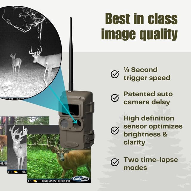 Cuddeback CuddeLink Black Flash LL-3A (L Series) Cellular Trail Camera, with no-Glow Illumination, Fast ¼ Sec Trigger, 940nm IR LED, for Hunting, Backyard Wildlife & Outdoor Game Monitoring