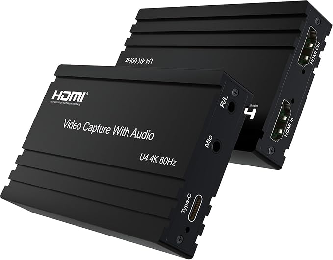 4K@60Hz HDMI Video Capture Card with Audio Mixing - HDCP 2.2/HDR10 Support, USB-C Plug & Play, UVC/UAC Compliance for Streaming, Gaming & Recording (Windows/MacOS)