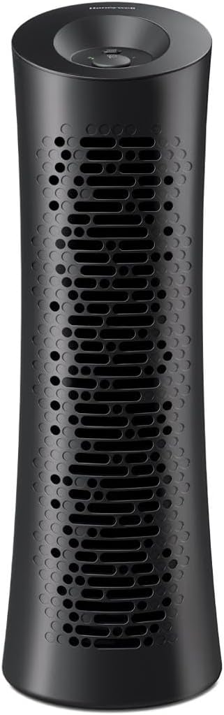 Honeywell HPA030 HEPA Tower Air Purifier, Airborne Allergen Reducer for Medium/Large Rooms (200 sq ft), Black - Wildfire/Smoke, Pollen, Pet Dander, and Dust Air Purifier