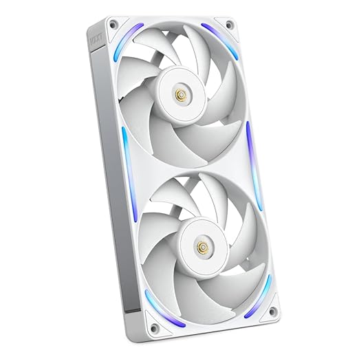 NZXT F240X Performance Single-Frame Fan - 2X 120mm PWM RGB PC Case Fans - Max Airflow & Static Pressure - Low Noise - LCP Frame & Blades - Magnetic Fluid Dynamic Bearing - 30mm Thick - White