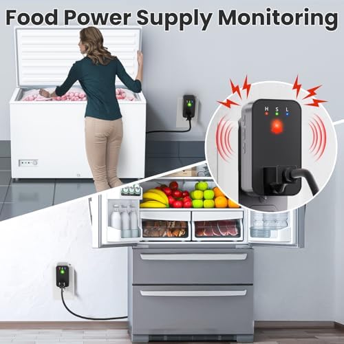 Power Failure Alarm WiFi, 2 Pack Smart Power Outage Alarm & App Notifications, Mini Size Freezer Alert & Loud 110dB & LED Indicator & Voltage Detection, Home Power Monitor for GFCI Trips, Sump Pump ﻿