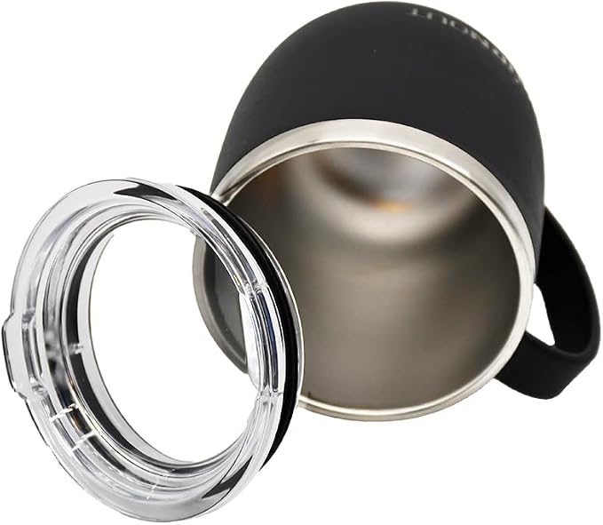 BURNOUT Temperature Regulating Home & Office Mug, 12 oz Black - Drink NOW & Heat-Zorb Tech