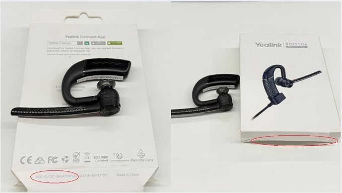 Yealink Bluetooth Headset BH71 Lite,Wireless Bluetooth Earpiece for Cell Phone，Single Ear Headset with Noise Canceling Mic for Office/Driving/Business,10Hrs Talktime,Mute