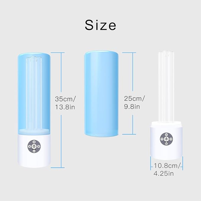 UV Light Sanitizer, 55w 254nm UVC Lamp for Room Surface Disinfection, Kills Bacteria Molds Dust Mites up to 750 sqft, Home/School/Hotel/Travel, 1Y Warranty (Blue with Ozone)