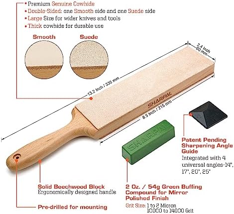 SHARPAL Double-sided Diamond Sharpening Stone and Double-sided Leather Strop Kit
