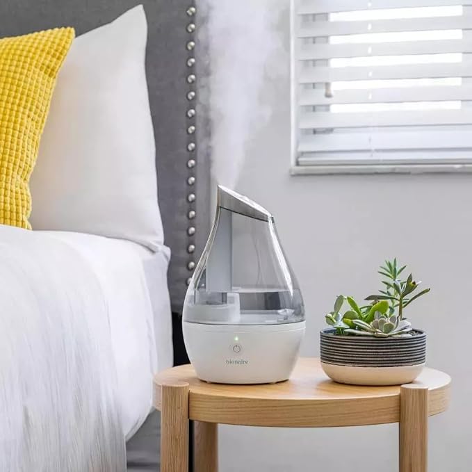 Official Bionaire - Ultrasonic Cool Mist Humidifier, Quiet Operation, Large 64 oz Tank, Easy One-Button Control, Ideal for Bedroom & Home, White