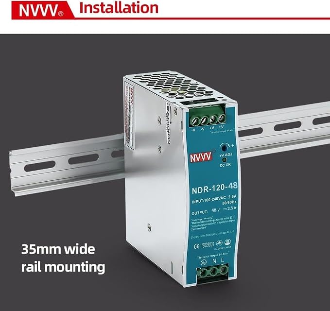 48Vdc 2.5Amp DIN-Rail Power Supply NDR 120W, Input:100-240VAC,Output:48VDC,Power Supply Switch Switching Converter DC
