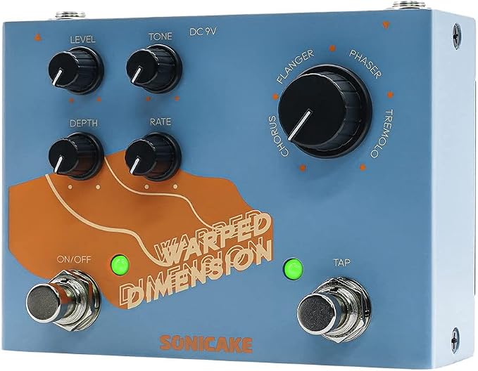 SONICAKE Modulation Guitar Effects Pedal 4 Mode of Chorus, Flanger, Phaser & Tremolo Digital Warped Dimension