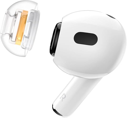 SpinFit SuperFine for AirPods Pro Gen 1 & 2 - L - Medical Grade Silicone Patented Replacement Ear Tips and Adapters for Supreme Comfort (one Pair)(Ear Tips Installed)