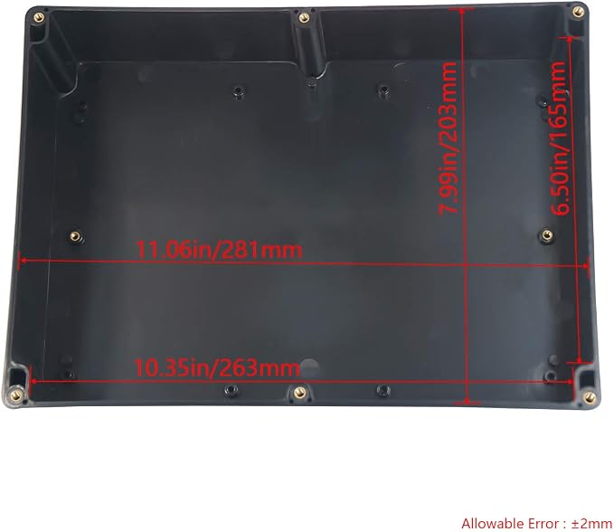 Project Box IP65 Waterproof Junction Box ABS Plastic Black Electrical Boxes DIY Electronic Project Case Power Enclosure 11.42x8.27x3.94 inch (290x210x100 mm)