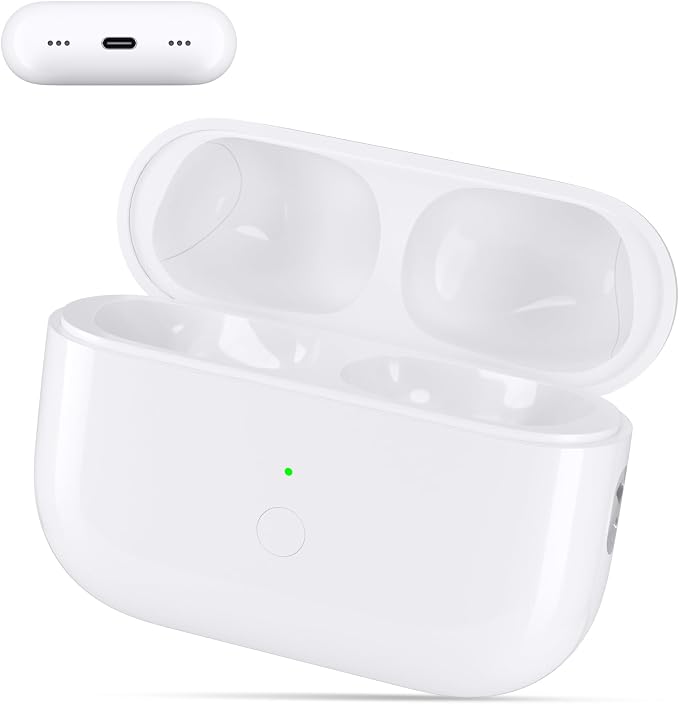 Replacement Wireless Charging Case Compatible with AirPods Pro1/2 USB-C | Wireless Charging USB-C Advanced Chip 600mAh large-capacity battery One-Click Sync 15-Minute Quick Charge