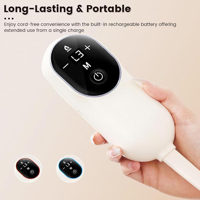 Electric Head and Eye Massager with Heat, Rechargeable 6-Zone Scalp Massager, 4 Modes & 3 Warmth Settings, Ideal for Stress Relief and Home Relaxation