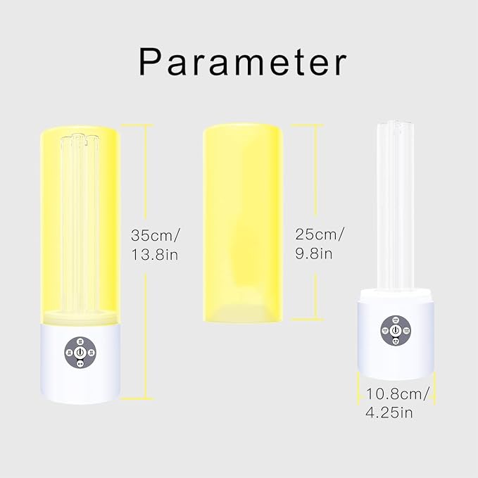 UV Light Sanitizer, 55w 254nm UVC Lamp for Room Surface Disinfection, Kills Bacteria Molds Dust Mites up to 750 sqft, Home/School/Hotel/Travel, 1Y Warranty (Gold Ozone Free)
