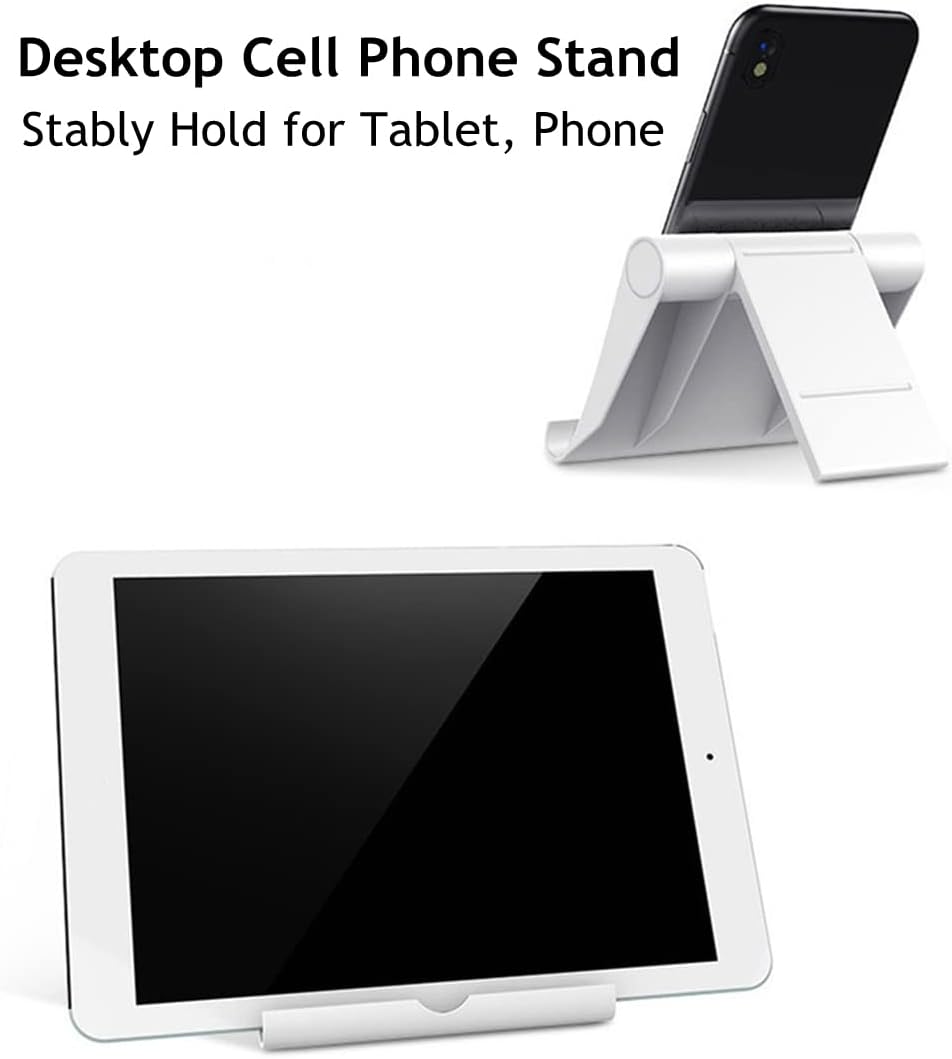 Cell Phone Stand for Desk Foldable Cell Phone Holder Desk Tablet Holder Mobile Phone Dock, Multi-Angle Universal Adjustable Tablet Dock (Pink+Purple+Black+Blue)