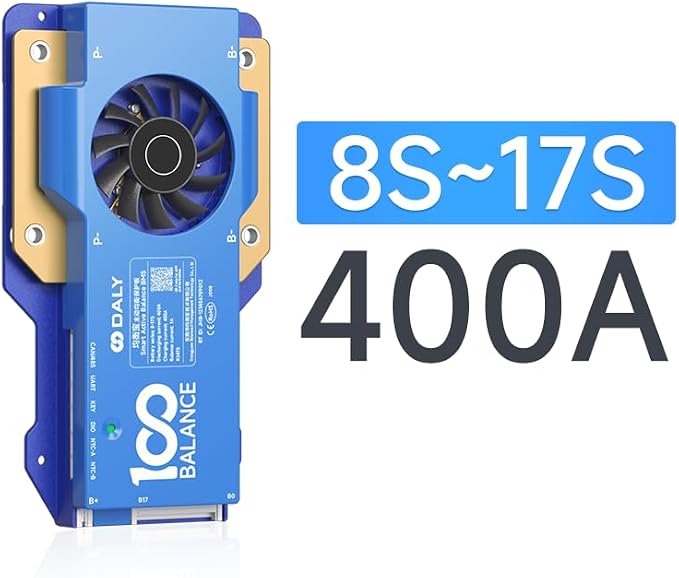 DALY BMS 400A 8S - 17S Built in Bluetooth 1A Active Cell Balancing RS485 CAN for 24V - 60V LiFePO4/Li - ion/LTO Battery Packs Perfect for Golf Cart, Home Energy System, E - Bike