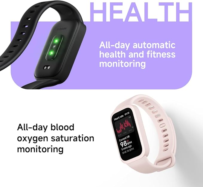 XIAOMI Smart Band 9 Active Global Version 1.47'' Display 18-Day Battery Life Modes All-Day Health and Fitness Monitoring 5ATM (Black)
