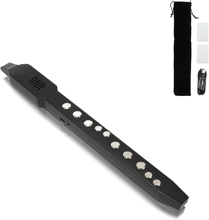 Mini Saxophone, Digital Wind Instrument, Rechargeable Wind Instrument, Mini Electronic Wind Instrument Set, Built in 2W HiFi Speaker, with 12 Accompaniments, for Student,