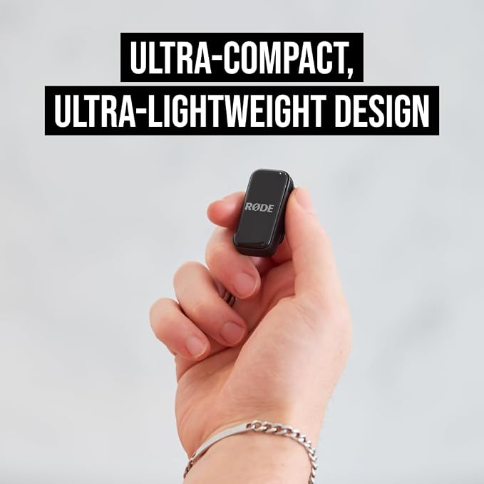 RØDE Wireless Micro — Compact Wireless Microphone for Lightning (X Through 14), Two Mics with Charging Case for Smartphone Content Creation, Black — NOT for iPhone 15+