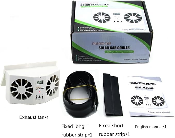 CYDZSW Car Solar Powered Exhaust Fan,Air Flow Window Fans,Solar Powered Exhaust Fan 2W (White)